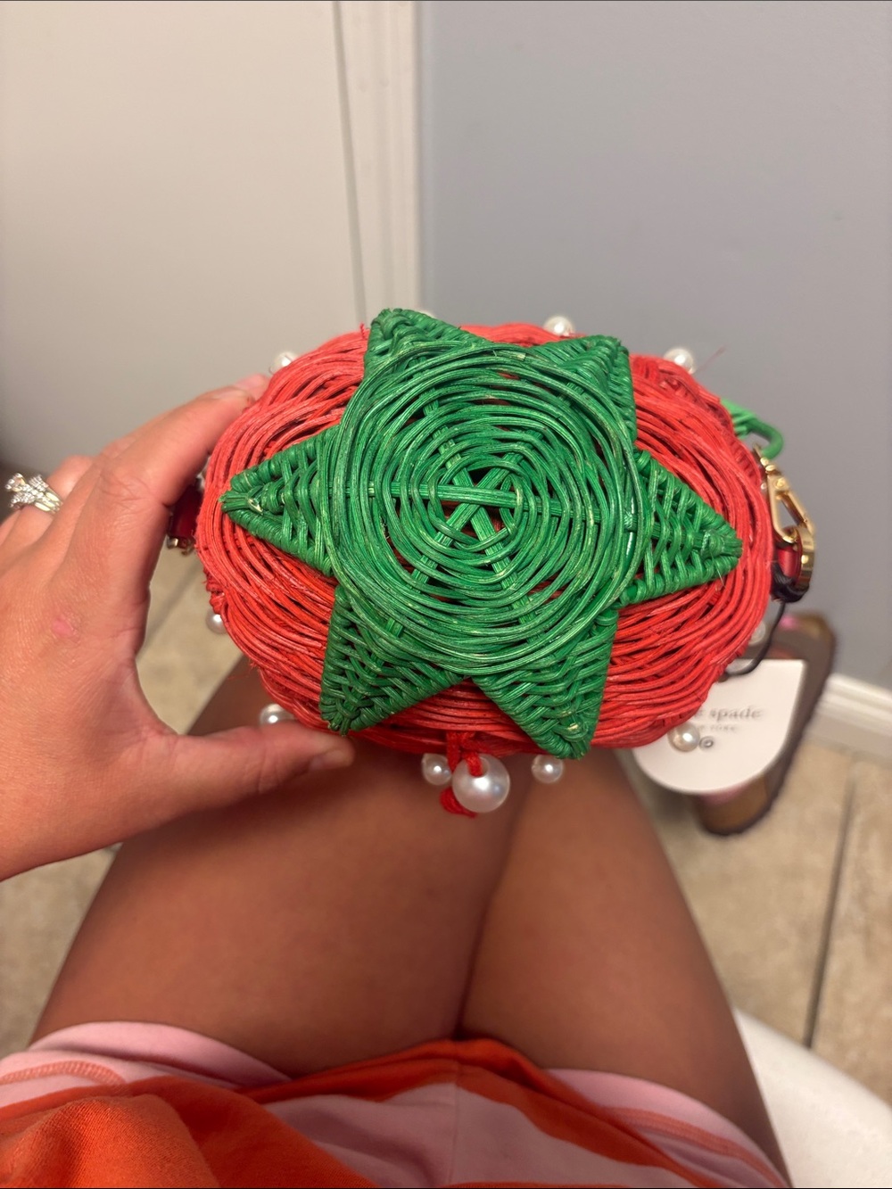 Kate Spade New York x Target Pearl Embellished Strawberry Basket Bucket Bag - Picture 3 of 4